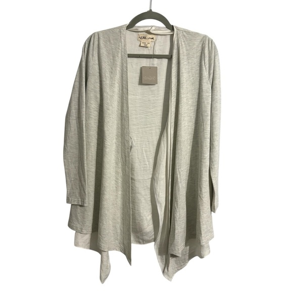 Anthropologie Sweaters - NWT Anthropologie Light Gray Open Front Cardigan | New | Double Layer Flowy XS